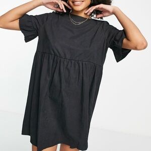 NWOT Lola May Black Satin Dress